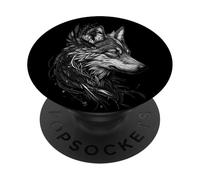 Wolf Abstract Tribe Ethnic Wolf Face Wolves Wolf Lover PopSockets Adhesive PopGrip