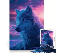 Wolf Aesthetic Sunset 1000 Pieces Jigsaw Puzzles for Teenagers Smart Exercise Leisure Activity Seamless Lock Birthday Gift (50x75cm)