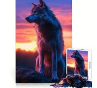 Wolf Aesthetic Sunset Adult Jigsaw Puzzle1000 Pieces Mind Wellness Serene Activity Sharp Edges (38x26cm)