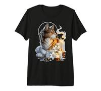 Wolf Alpha Dominant Coquette Catholic Sacred Vintage Kitsch Premium T-Shirt