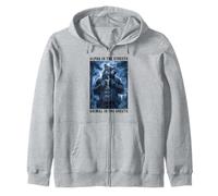 Wolf Alpha In The Streets Ripped Werewolf Cringy Alpha Wolf Zip Hoodie