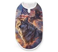 Wolf American Flag Eagle Dog Shirts Sleeveless T-Shirt Pet Tank Top Soft Summer Vests Clothes for Dogs And Cat 2XL