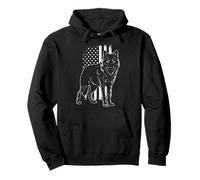 Wolf American Flag Patriotic Graphic 4th of July Wildlife Pullover Hoodie