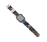 Wolf American Flag Silicone Bands Replacement Strap Wristbands Compatible with IWatch 42mm/44mm