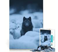 Wolf Among Sheep Jigsaw Puzzle 1000 Logic Thinking Play Expert Cutting Craftsmanship Quiet Time Mind Exercise at Home (38x52cm)