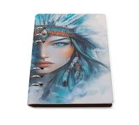 Wolf And Beauty Indian Leather Refillable Notebook with 90 Sheets Travel A5 Notebooks Writing Journal Personal Planner