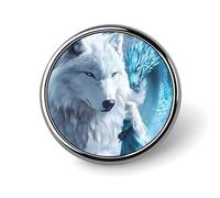 Wolf And Dragon Round Metal Brooches 1 Inch Decorative Badges Exquisite Decorations Pins for Clothing