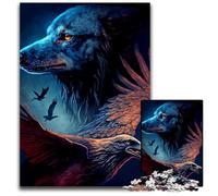 Wolf And Eagle 1000Pc Adults Jigsaw Puzzle Puzzles for Adults Challenging DIY Brain Teaser, Perfect Family Game Or Decorative Gift 50x75CM/19.68x29.52inch