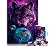 Wolf And Earth Puzzles 1000 Pieces for Adults,Challenging To Complete But Fun And Humorous Educational Game for Birthday (75x50cm)