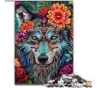 Wolf And Flowers JigsawPuzzle 1000 Pieces for Teenagers, Educational Games Home Decoration Birthday Present, Gifts, Wall Art (26x38cm)