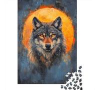 Wolf And Full Moon Jigsaw Puzzle for Adults 1000 Pieces, Animal Theme Gift, Family Weekend Challenge, 52x38cm/1000pcs