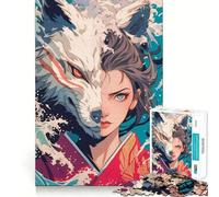Wolf And Geisha Duality 1000 Piece Teenager Puzzles Cognitive Train Game Zero Gap Compact Fun for Family Game Time (50x75cm)
