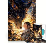 Wolf And Girl Adults 1000 Piece Jigsaw Puzzle Think Exercise Game Zero Gap Bonding Activity for Loved Ones (38x52cm)