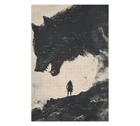 Wolf And Man Colourful Jigsaw Puzzle for Adults, 1000 PCS