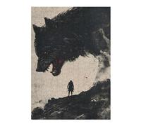Wolf And Man Vivid Jigsaw Puzzle for Adults, 300 PCS