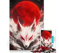 Wolf And Moon Japan Jigsaw Puzzle1000 Pieces Brain Boosting Play Zero Gap Cozy Indoor Entertainment for All (38x26cm)