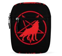 Wolf And Pentagram Symbol Unisex Multi Purpose Mini Crossbody Bag Waterproof Small Shoulder Purse for Work Travel Shopping