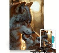 Wolf And Pup 1000 Piece Jigsaws for Adults Mind Train Fun Premium Laser Cut Quality Relaxing Indoor Group Activity (50x75cm)