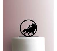 Wolf and Raven - Acrylic Cake Topper 7 Inch Width/Black