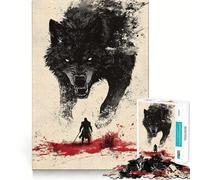Wolf And Samurai Jigsaw 1000 Pieces for Adults Memory Fun Game Expert Cutting Craftsmanship Relaxing Indoor Group Activity (38x26cm)