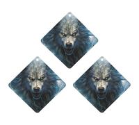 Wolf And Thunder Funny Car Air Fresheners 3pcs Long Lasting Scent Automotive Hanging Scented Cards Tablets