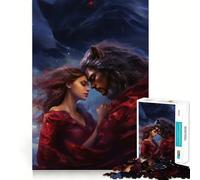 Wolf And Woman Embrace 1000 Piece Puzzle For Adults Problem Solving Toy Professional Grade Cutting Relaxing Indoor Group Activity (38x52cm)