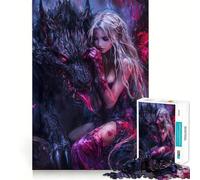 Wolf And Woman Jigsaw Puzzles1000 Pieces Cognitive Train Fun Flawless Interlocking Pieces Birthday Gift Brain Teaser Toy (50x75cm)