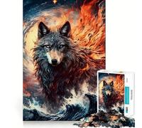 Wolf Animal Adult Jigsaw1000 Pieces Cognitive Train Game Tight Interlock No Gaps Calming Mental Break Activity (38x26cm)