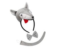 Wolf Animal Costume Accessories Wolf Headband Tail Bowtie Skirt For Kid Boy Girl Teen Role Playing Halloween Cosplay Outfit