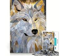 Wolf Animal Gold Jigsaw Puzzle1000 Pieces Brain Boosting Play Zero Gap Cozy Indoor Entertainment for All (50x75cm)