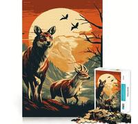 Wolf Animal Retro 1000 Piece Jigsaws for Adults Brain Sharp Game Smooth Burr Free Surface Fascinating Hobby for Idle Moments (38x52cm)