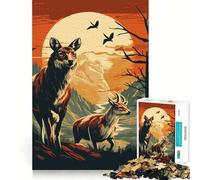 Wolf Animal Retro Jigsaw Puzzles1000 Pieces Cognitive Train Fun Flawless Interlocking Pieces Birthday Gift Brain Teaser Toy (50x75cm)