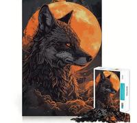 Wolf Animal Sunset 1000 Piece Jigsaws for Adults Brain Training Fun Clean Cut Sturdy Components Calming Mental Break Activity (50x75cm)
