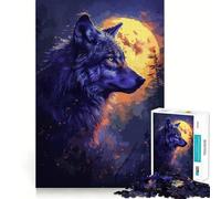 Wolf Animal Sunset Adult Jigsaw1000 Pieces Mind Boost Game Premium Laser Cut Quality Relaxing Indoor Group Activity (38x52cm)