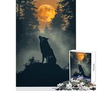 Wolf Animal Sunset Puzzles for Adults 1000 Piece Secret Santa Gifts Suitable for Couples Home Decoration Toys for 14+ Puzzle Game Offered (50x75cm)