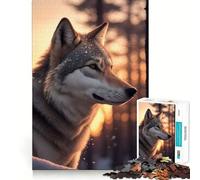 Wolf Animals 1000 Piece Jigsaw Brain Skill Game High Precision Die Cut Fascinating Hobby for Idle Moments (50x75cm)