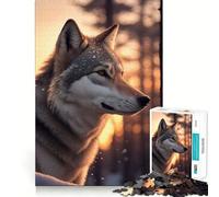 Wolf Animals Jigsaws 1000 Pieces for Adults Memory Boost Game Professional Grade Cutting Heartwarming Gathering Activity (38x52cm)