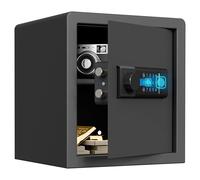 WOLF ARMOR Biometric Safe Box, Backlit Touchpad Small Safes for Home with Emergency Type-C Port, Indicator Light, Alloy Steel Safe Lock Box for Jewelry Money, 34L