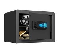 WOLF ARMOR Biometric Safe Box, Backlit Touchpad Small Safes for Home with Emergency Type-C Port, Indicator Light, Alloy Steel Safe Lock Box for Jewelry Money, 14L