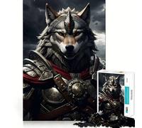 Wolf Armor Warrior Jigsaw 1000 Pieces for Adults Memory Fun Game Expert Cutting Craftsmanship Relaxing Indoor Group Activity (38x52cm)