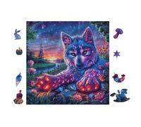 Wolf Art 100 Pc DIY Jigsaw Puzzle Puzzles for Adults Teens Hard Challenging Team Building Stress Reducing Autumn Gift 28x28cm