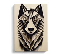 Wolf Art Abstract Canvas Wall Art Print 30x20 Inch
