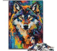 Wolf Art Adult Jigsaws 1000 Pieces Difficult, Suitable for Ages 14 And Up Wall Decoration Christmas Birthday Gift (26x38cm)