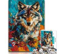 Wolf Art Jigsaw Puzzles 1000 Pieces for Adults Teens,Stress Reliever Difficult Challenge Enhance Love between Couples (38x26cm)