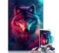 Wolf Art Jigsaw Puzzles for Adults Teenagers Jigsaws Puzzle,Help The Brain Exercise Addictive Toys to Cultivate Patience Parent-child Interaction (38x26cm)