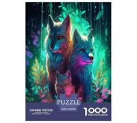 Wolf Art Jigsaw Puzzles Puzzles for Adults Kids. 1000 Piece Whimsical Challenge Toy Educational Games Home Decoration for Adults& Kids Age 14 Years Up 70x50cm/1000pcs