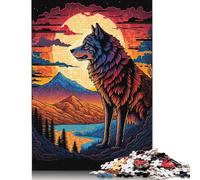 Wolf Art Series Style 2 Puzzle for Adults And Teenagers 500 Pieces Wood Puzzle Jigsaws for Adults Family Activity Jigsaw Puzzles 500pcs (52x38cm)