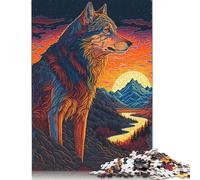 Wolf Art Series Style 3 Puzzle for Adults 1000 Pieces Paper Puzzles Jigsaw Puzzles for Adults Educational Game Challenge Toy 38x26cm/1000pcs
