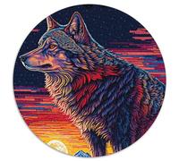 Wolf Art Series Style JigsawPuzzle 1000 Pieces for Adults Cardboard Jigsaw Challenging Brain Teaser for Teenagers, Family Game Night Fun 67.5x67.5cm