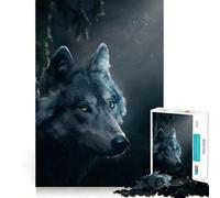 Wolf at Night 1000-piece Jigsaw Puzzles Brain Fun Training Seamless Fit Precise Pieces Fascinating Hobby for Idle Moments (38x26cm)